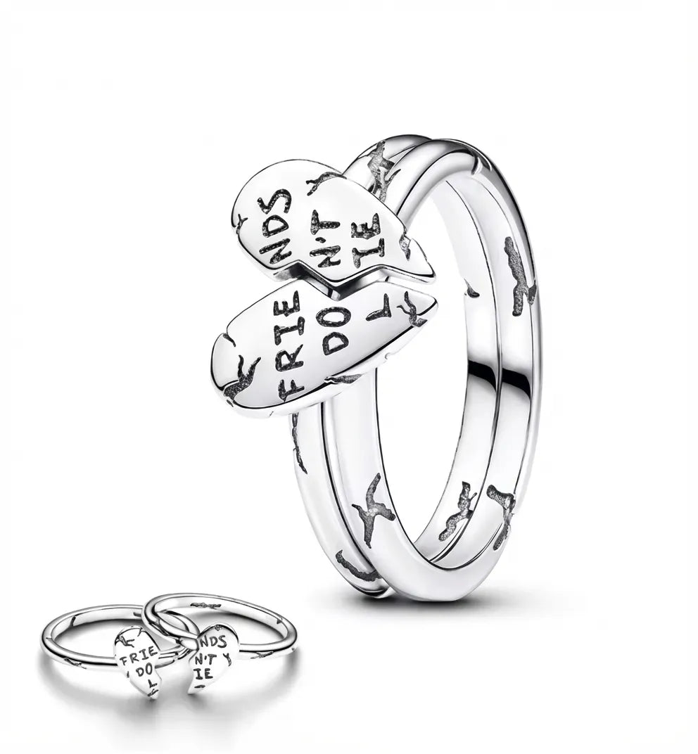 Anel Friends Don't Lie Stranger Things Banhado em Prata