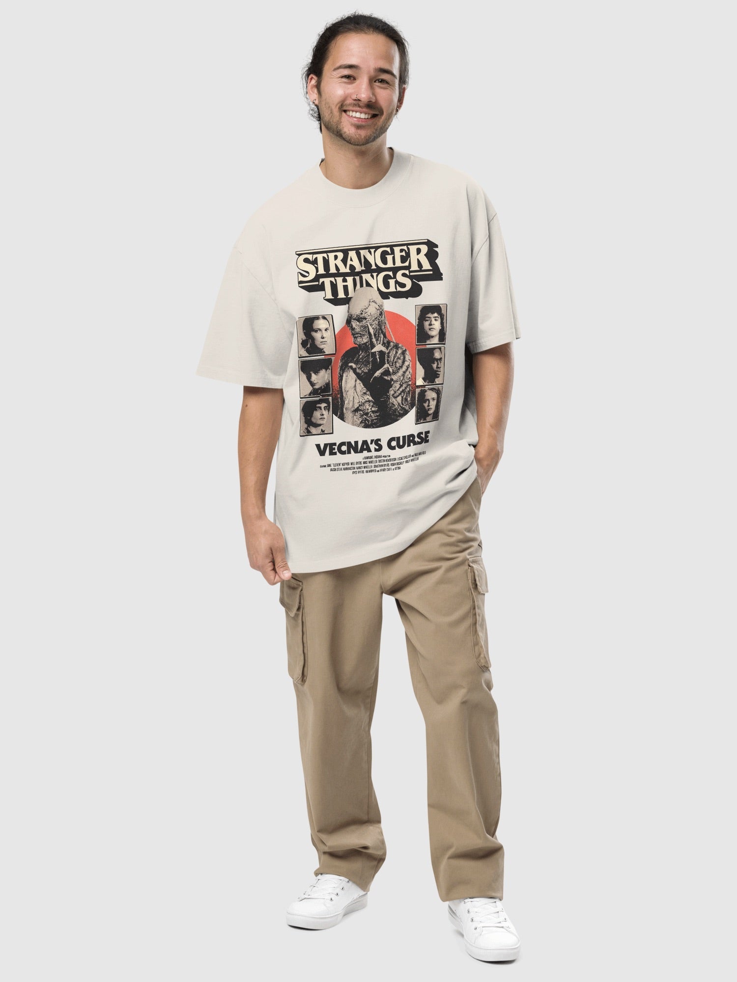 Camiseta Oversized Desbotada Stranger Things: A Maldição de Vecna