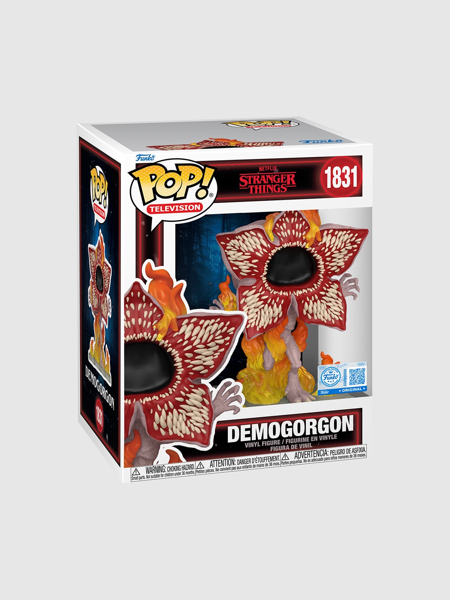 Stranger Things Demogorgon em chamas - Figura Premium Funko Pop! Exclusiva