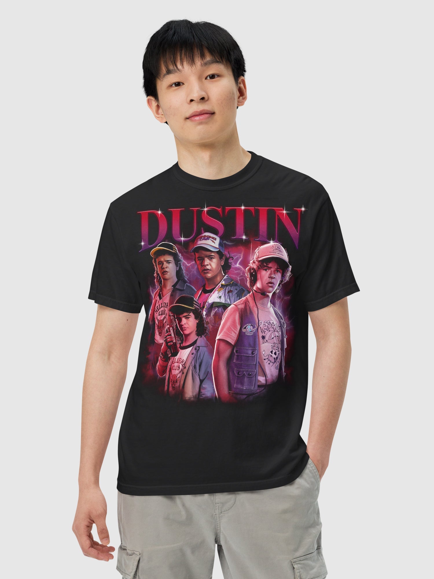 Camiseta Stranger Things Comfort Colors Dustin Galã